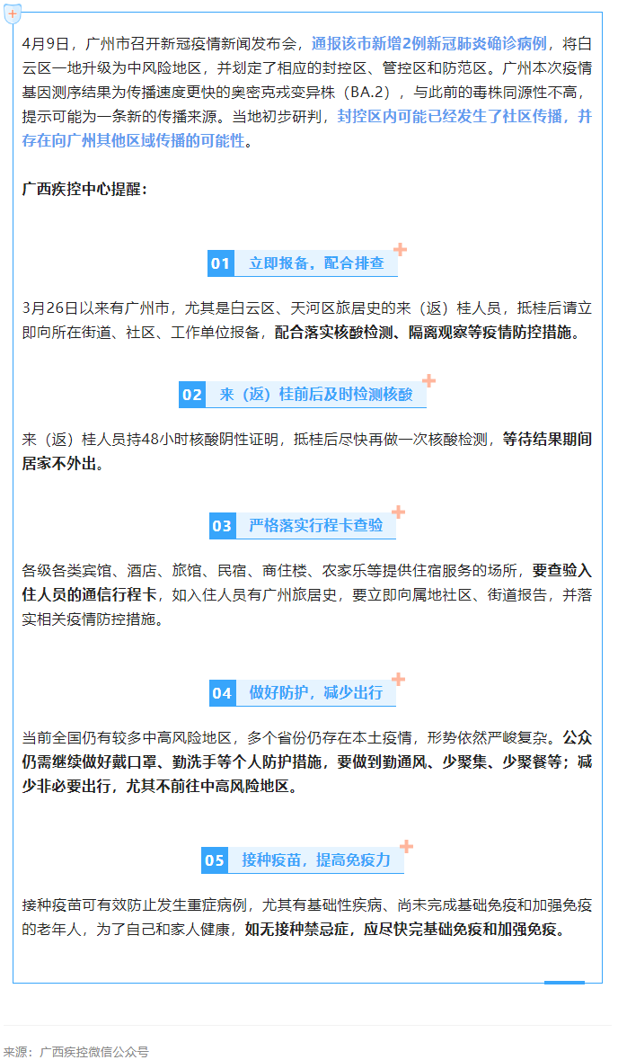 廣東一地升級為中風險地區，廣西疾控中心提醒.png
